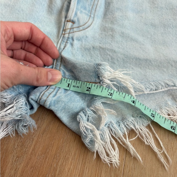 Levi's Light Blue Distressed Jean Shorts - Picture 5 of 7